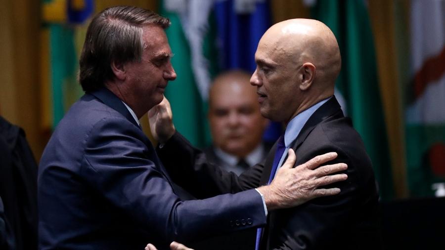 Bolsonaro cumprimenta Moraes - TSE
