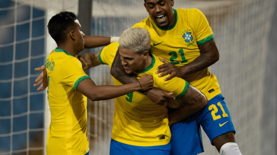 Pedro comemora gol pela seleção olímpica - Ricardo Nogueira/CBF