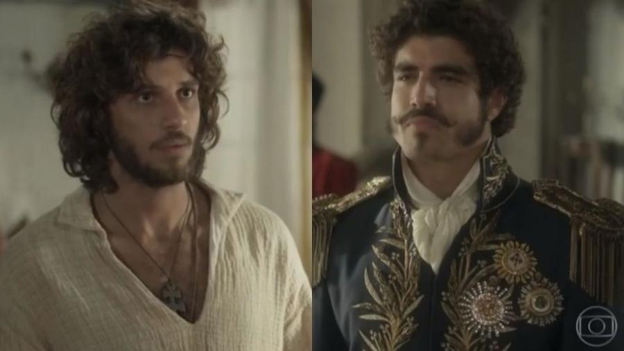 Joaquim (Chay Suede) e Dom Pedro (Caio Castro) de Novo Mundo (Reprodução - TV Globo) - Reprodução / Internet