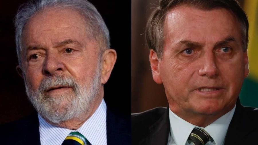 O ex-presidente Lula e o presidente Jair Bolsonaro - TOMAS CUESTA/AFP E ISAC NóBREGA/PR                            