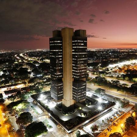 Visão superior da sede do Banco Central em Brasília