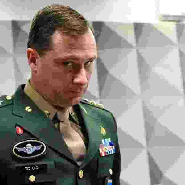 O tenente-coronel Mauro Cid em sessão da CPMI dos Atos Golpistas. Foto: Geraldo Magela/Agência Senado
