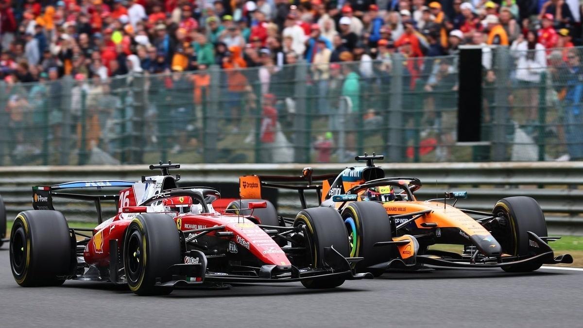 F1: Leclerc reconhece 'ter passado do limite' em defesa contra Piastri em Spa