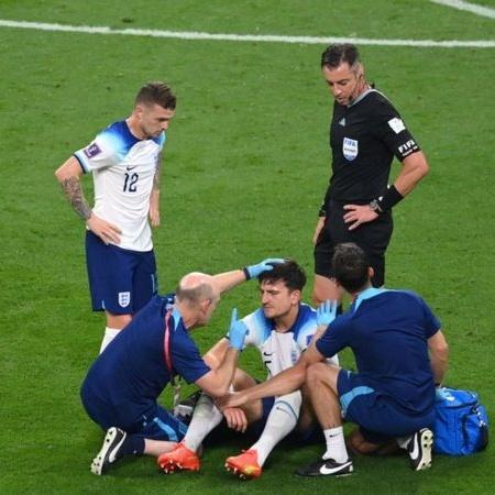 Maguire saiu lesionado no jogo da Inglaterra contra o Irã - GettyImages