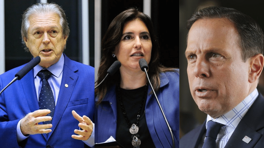 Além de Luciano Bivar, Simone Tebet, do MDB, e João Doria, do PSDB integram a chamada "terceira via" - Foto: Montagem/Agência Brasil/Senado