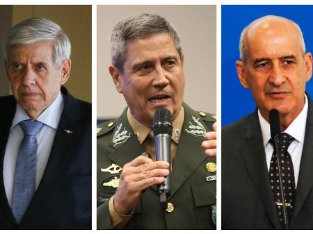 General Augusto Heleno (GSI), general Braga Netto (Defesa) e  general Luiz Eduardo Ramos (Casa Civil): o triunvirato do "dispositivo militar" - General Augusto Heleno (Gabinete de Segurança Institucional), General Braga Netto (Casa Civil) e  General Luiz Eduardo Ramos (Secretaria de governo).