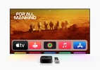 Nova Apple TV 4K está agora à venda no Brasil - Nova Apple TV 4K com Siri Remote em frente à televisão