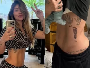 Virgínia atualiza tatuagens para os filhos e mostra resultado: "Mamãe ama"