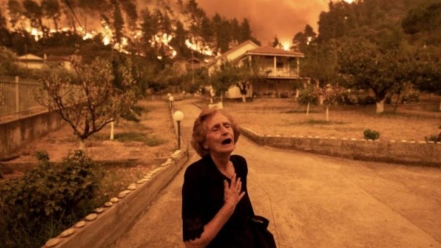 Incêndio florestal na Grécia;  mudança climática é evidente - Divulgação