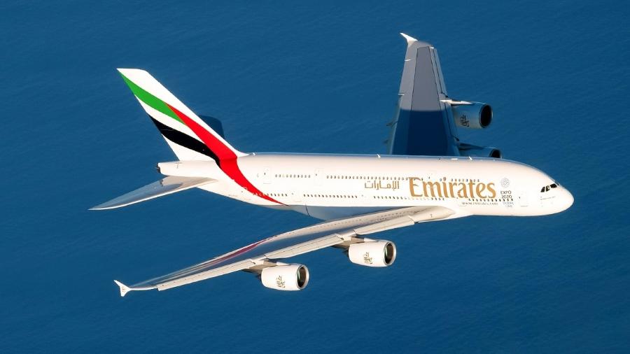 A380 da Emirates: Empresa ainda é a maior operadora do modelo, que deve ganhar novo fôlego com o fim da pandemia - Divulgação