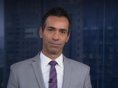 O jornalista César Tralli, apresentador do SP1, DA Globo: venceu processo contra PM (Reprodução/Globo)