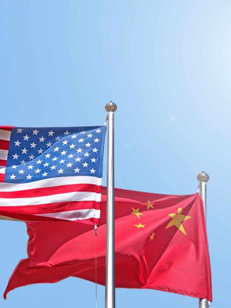 Bandeiras dos EUA e da China - Bandeiras dos EUA e da China