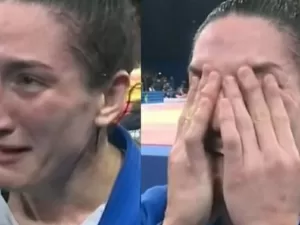 Mayra Aguiar vai às lágrimas após derrota e faz pedido inusitado a repórter