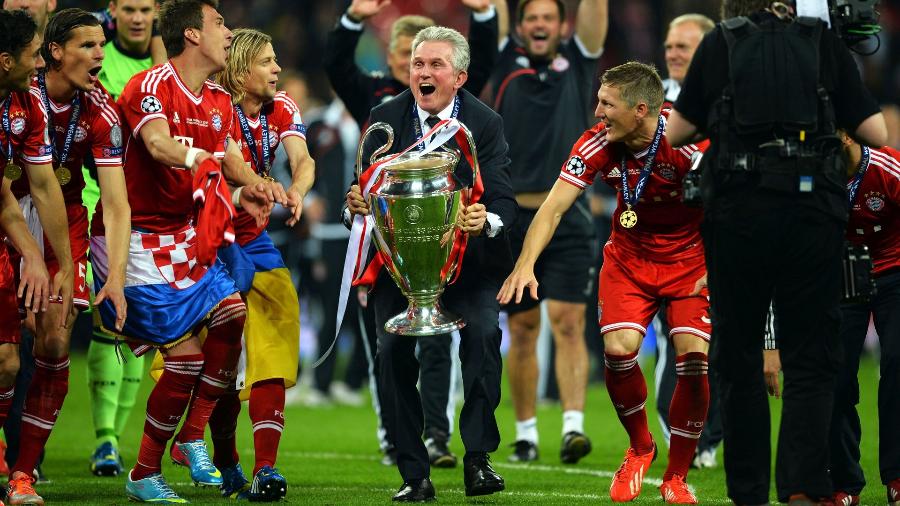 Jogadores e técnico do Bayern comemoram o título da Liga dos Campeões de 2013 - Laurence Griffiths/Getty Images