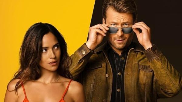 Adria Arjona e Glen Powell em 'Assassino por Acaso'