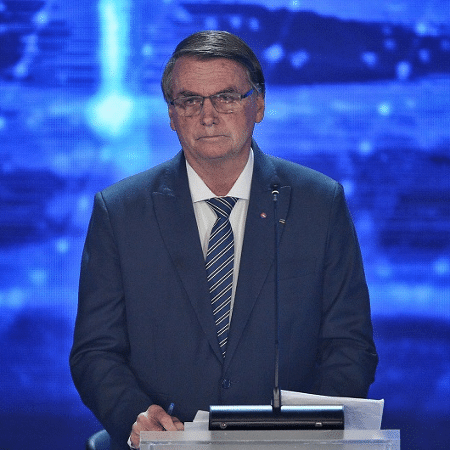 O presidente Jair Bolsonaro (PL) durante o debate de ontem à noite - Renato Pizzutto/Band TV