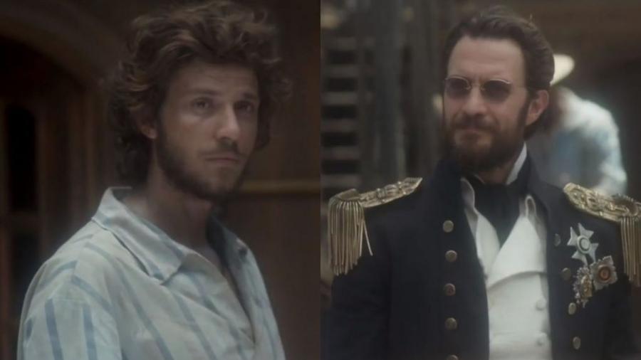 Joaquim (Chay Suede) e Thomas (Gabriel Braga Nunes) de Novo Mundo (Reprodução/TV Globo) - Reprodução / Internet