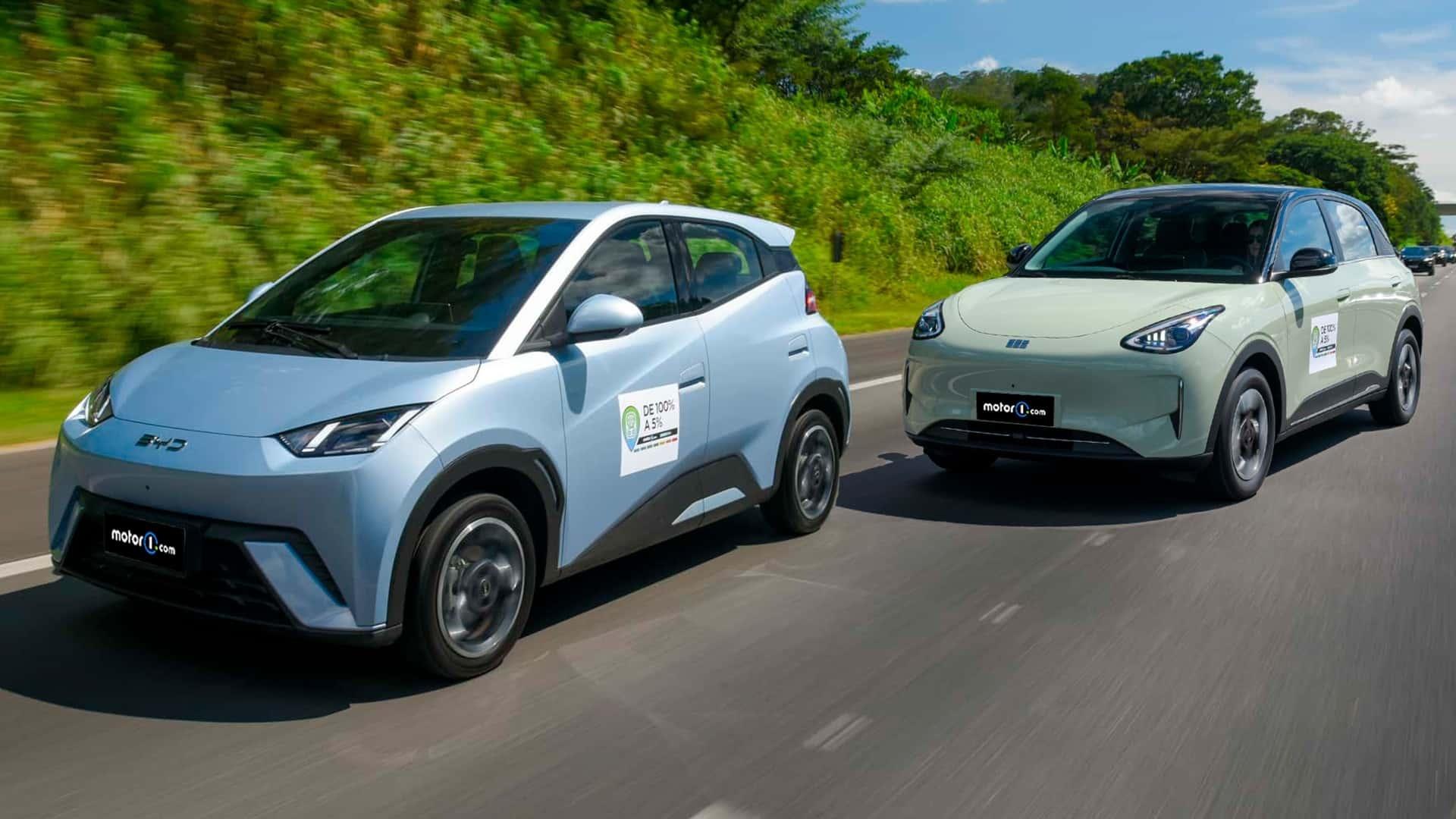 BYD Dolphin Mini e Geely EX2 no teste de consumo - undefined