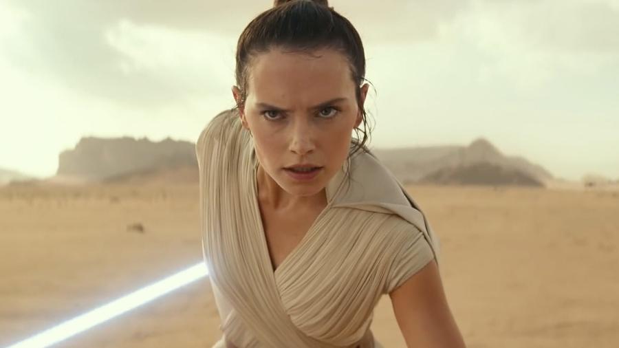 A personagem Rey (Daisy Ridley), protagonista da triolgia mais recente de Star Wars - 