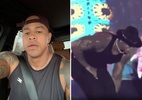 VÍDEO: Léo Santana fica de ‘perna bamba’ após ser atingido por celular em parte íntima durante show - Reprodução/Instagram