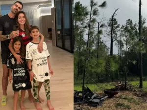 Adriana Sant’Anna, esposa de Rodrigão, mostra estragos em sua casa nos EUA após furacão Milton; veja fotos