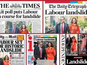 ‘Landslide’: como a imprensa britânica noticiou a derrota humilhante do Partido Conservador nas eleições