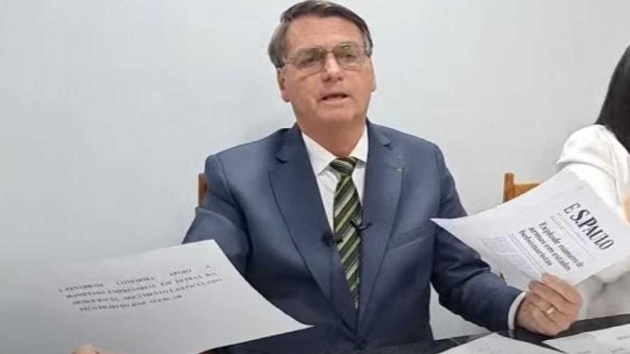                                  A declaração de Bolsonaro foi feita na noite desta quinta-feira (28) durante live transmitida nas redes sociais                              -                                 REPRODUÇÃO DE VÍDEO                            