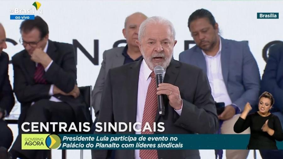 Presidente Luiz Inácio Lula da Silva (PT) realiza encontro com centrais sindicais - Reprodução Youtube