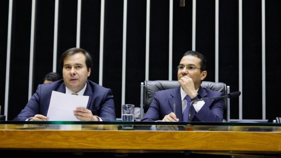 Rodrigo Maia (DEM-RJ), presidente da Câmara, e Marcos Pereira (Republicanos-SP) -  Luis Macedo/Câmara dos Deputados 
