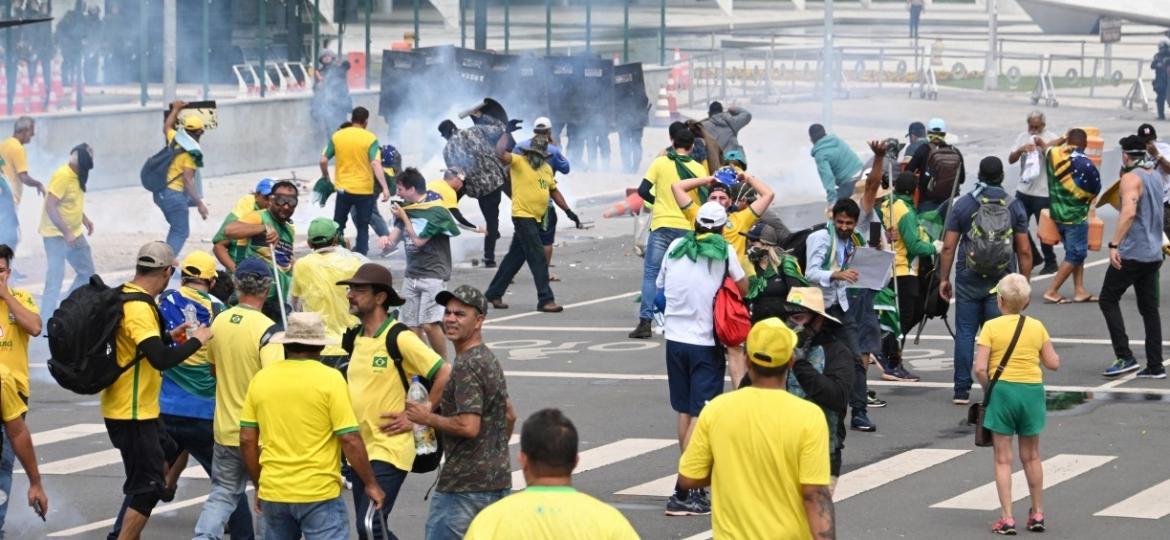                                  Invasão ao Congresso em Brasília neste domingo (8)                              -                                 EVARISTO SA / AFP                            