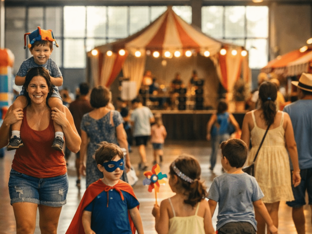 Imagem de famílias em um espaço de Carnaval - undefined