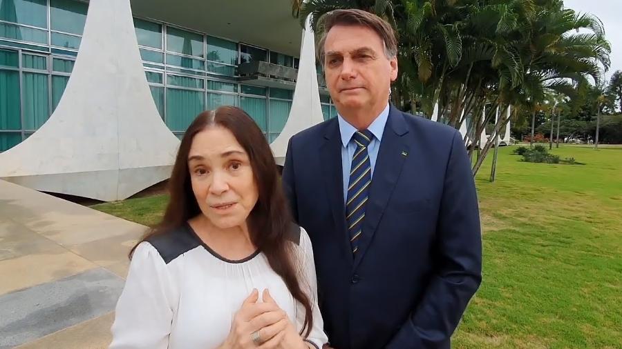 Regina Duarte e Jair Bolsonaro (Reprodução). - Reprodução / Internet