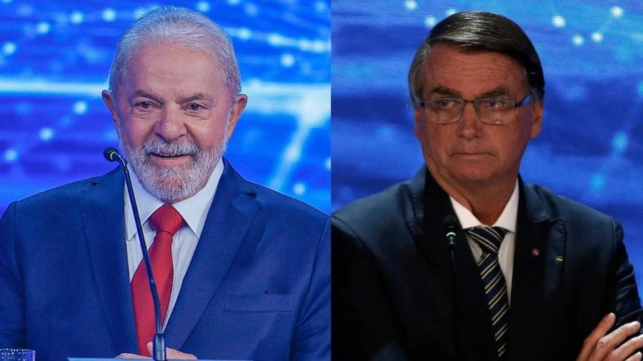 Ex-presidente Luiz Inácio Lula da Silva (PT) ao lado do atual presidente Jair Bolsonaro (PL) - Reprodução/TV Bandeirantes