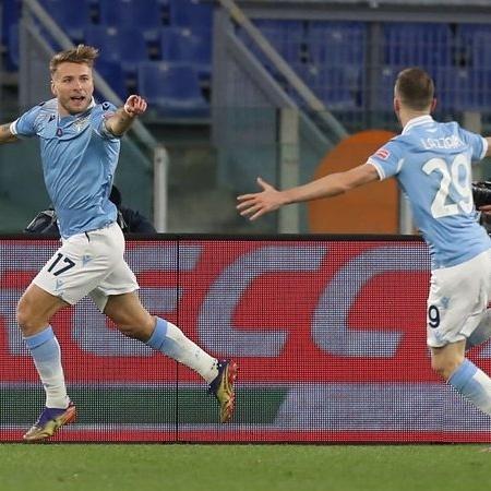 Immobile em ação com a camisa da Lazio - GettyImages