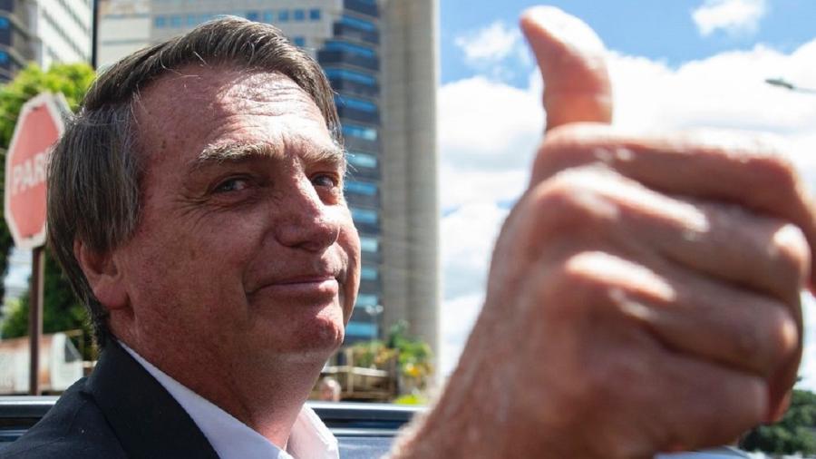 Jair Bolsonaro em Brasília, após prestar depoimento à Polícia Federal 