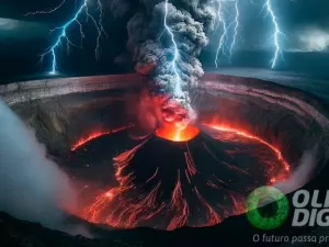 O que acontece quando um raio cai num vulcão em erupção? Vídeo mostra