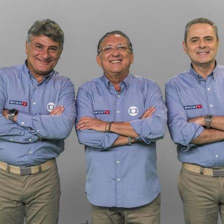 Cléber Machado, Galvão Bueno e Luís Roberto, narradores do Esporte da Globo - João Miguel Júnior/Globo                           