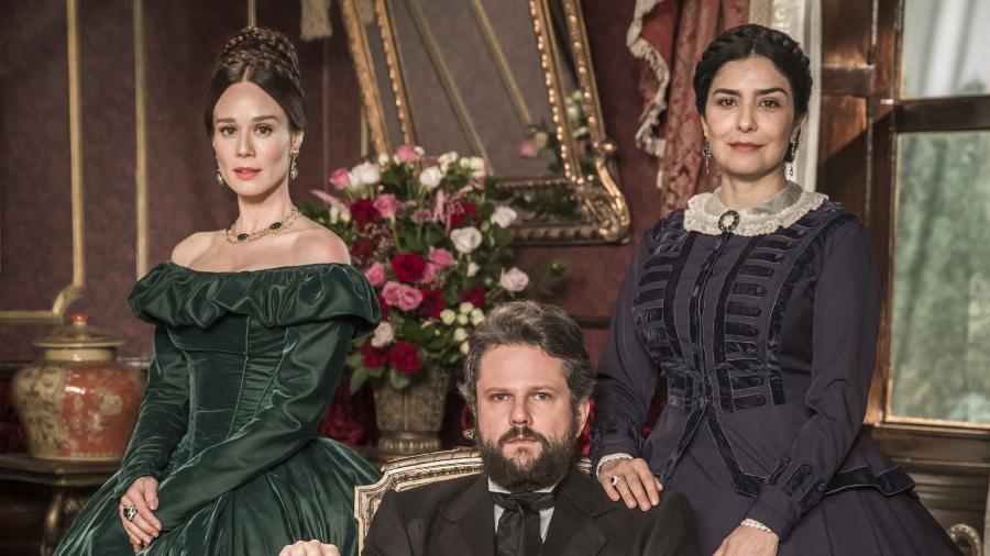 Mariana Ximenes, Selton Mello e Letícia Sabatella em "Nos Tempos do Imperador" - (Divulgação / Globo)