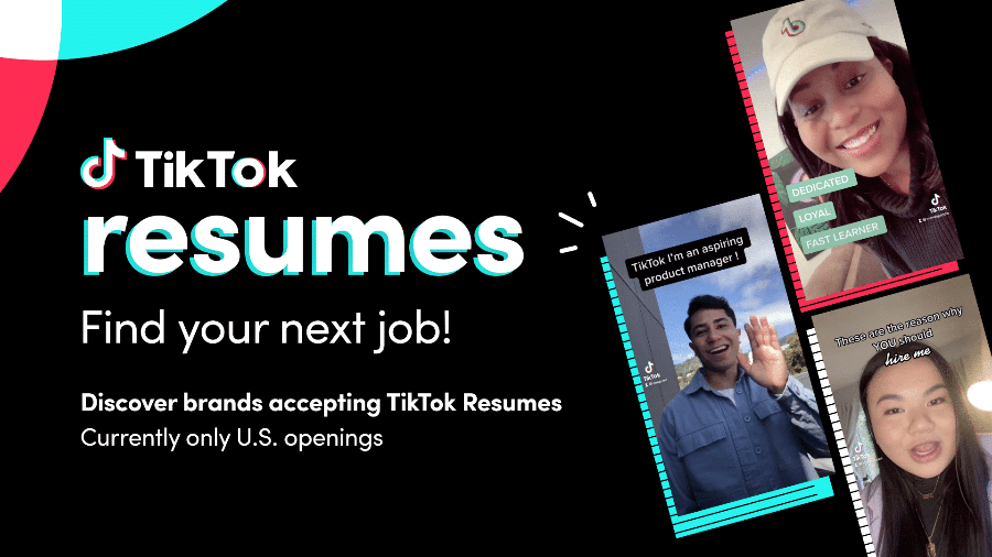 TikTok Resumes, recurso de currículos e empregos da rede social