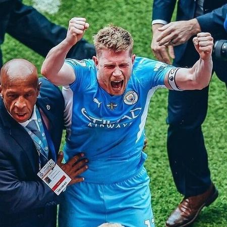 De Bruyne celebra o título do City - Reprodução/Instagram @mancity