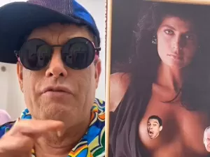 Sérgio Mallandro mostra quadro de Sônia Lima com foto da Playboy: veja o vídeo