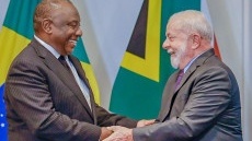 Os presidentes Cyril Ramaphosa, da África do Sul, e Lula