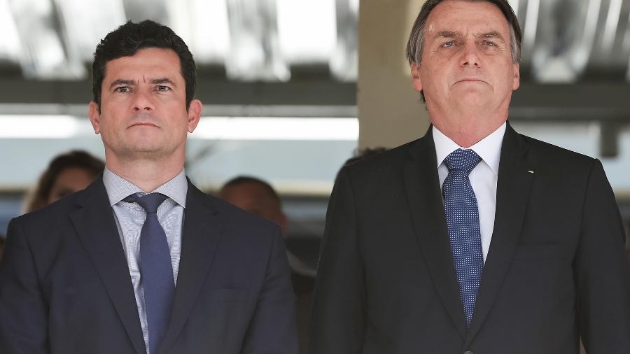 Antes aliados, Sérgio Moro e Jair Bolsonaro agora protagonizam crise política e trocam acusações - Marcos Corrêa/PR