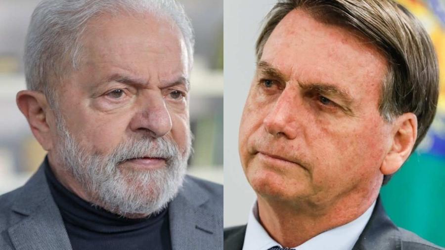O ex-presidente Lula e o presidente Jair Bolsonaro: chances de segundo turno nunca foram tão altas - Ricardo Stuckert e Isac Nóbrega