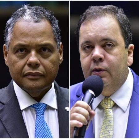 Os líderes do PSD, Antonio Brito (esq.), e do União Brasil, Elmar Nascimento (dir.), buscam aliança com o PT na disputa pela sucessão de Arthur Lira na presidência da Câmara