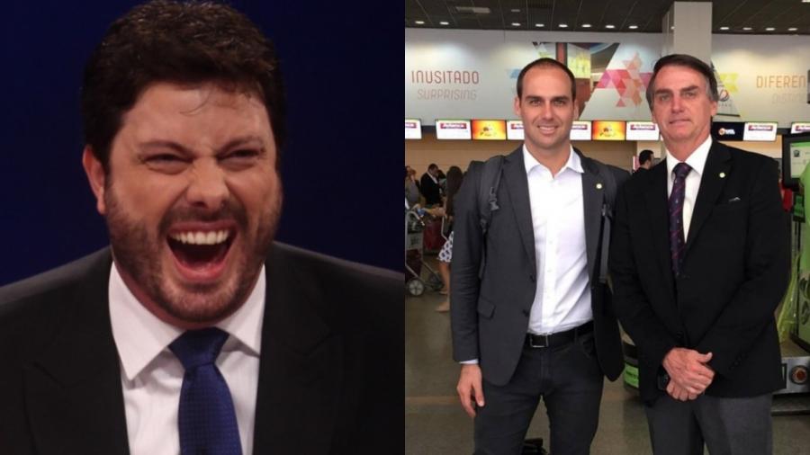 Danilo Gentili, Eduardo Bolsonaro e Jair Bolsonaro (Divulgação - SBT - Reprodução - Instagram) - Reprodução / Internet