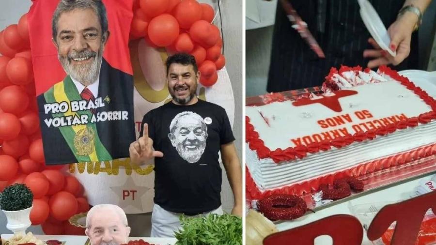 O guarda municipal Marcelo deArruda foi morto a tiros na sua festa de aniversário, com temática do PT                              - Reprodução                            