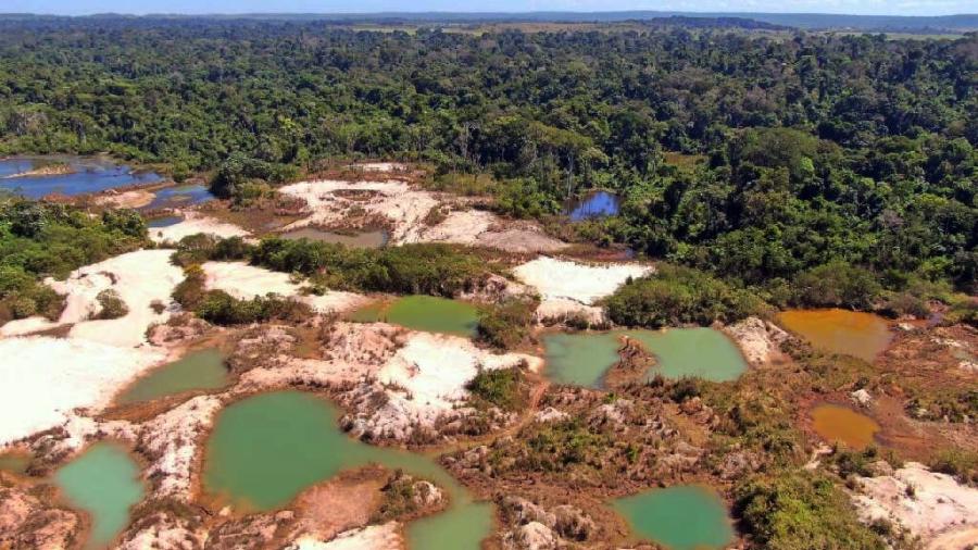 Área de garimpo ilegal no Mato Grosso - Secretaria de Meio Ambiente de Mato Grosso