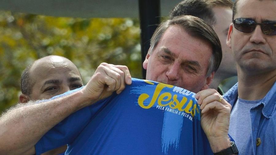 Bolsonaro discursa ao lado de pastores evangélicos na Marcha para Jesus de Brasília - Marcello Casal Jr/Agência Brasil 