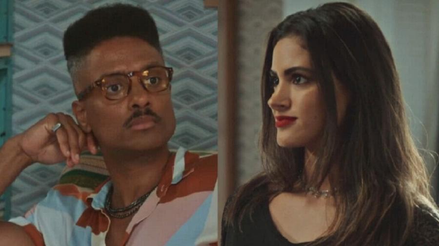 Anthony Verão (Orlando Caldeira) e Érika (Letícia Salles) em Vai na Fé - Reprodução/Globo